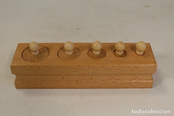 Antig&uuml;edades: juego de ponderales pesas de madera - Foto 2