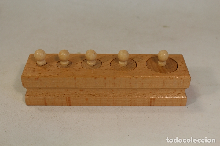 Antig&uuml;edades: juego de ponderales pesas de madera - Foto 4