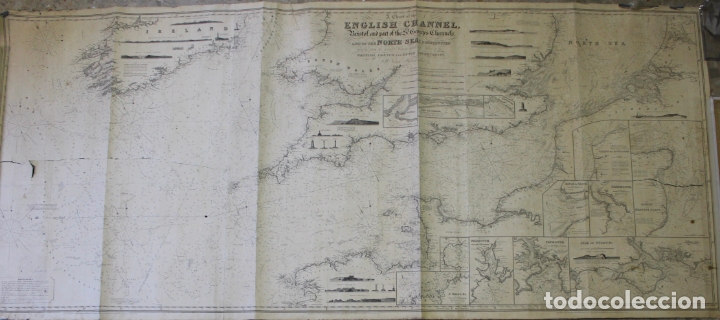 Antigüedades: A CHART OF THE ENGLISH CHANEL BRISTOL AND PART OF THE ST.GEORGES CHANNELS & OF THE NORTH SEA.1848 - Foto 1 - 171116325