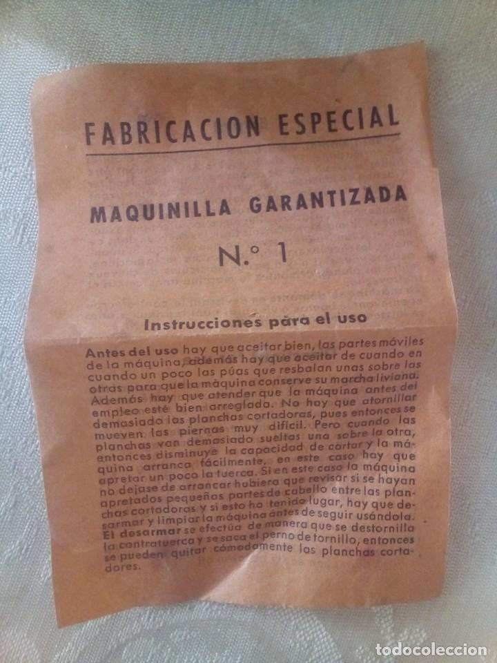 Antig&uuml;edades: maquina de cortar el pelo F.E EXTRA - Foto 2