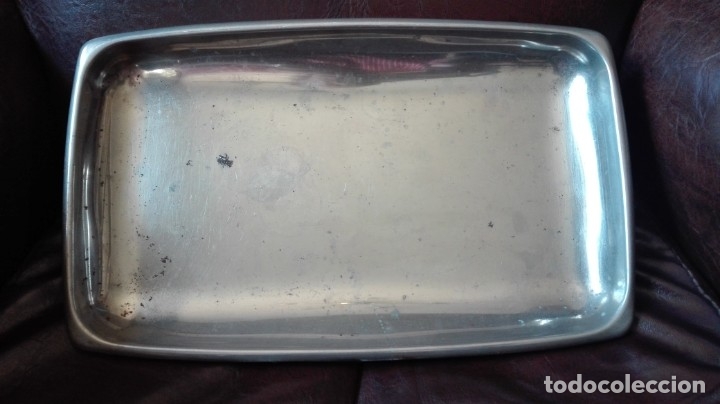 Antig&uuml;edades: Plato rectangular para b&aacute;scula niquelado - Foto 1