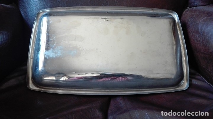 Antig&uuml;edades: Plato rectangular para b&aacute;scula niquelado - Foto 2
