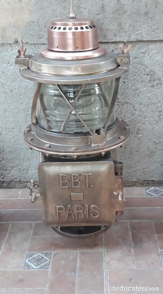 Antig&uuml;edades: faro baliza franc&eacute;s data 1900 - Foto 1