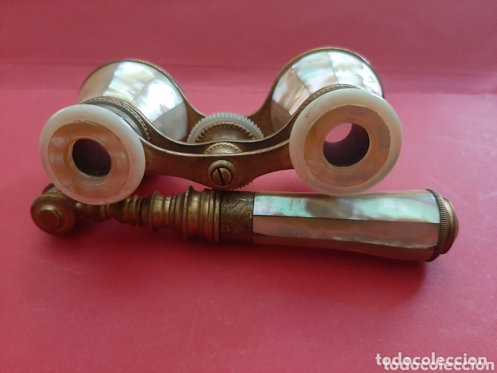 Antig&uuml;edades: BINOCULAR ANTIGUO DE NACAR Y BRONCE - Foto 3