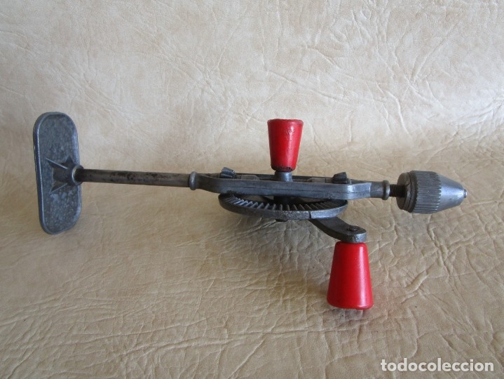 Antig&uuml;edades: antiguo taladro manual con manivela 29 cm - Foto 3