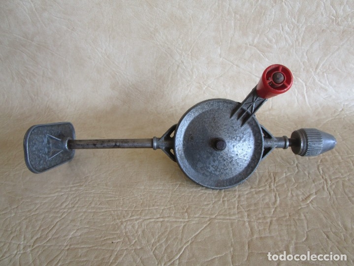 Antig&uuml;edades: antiguo taladro manual con manivela 29 cm - Foto 4