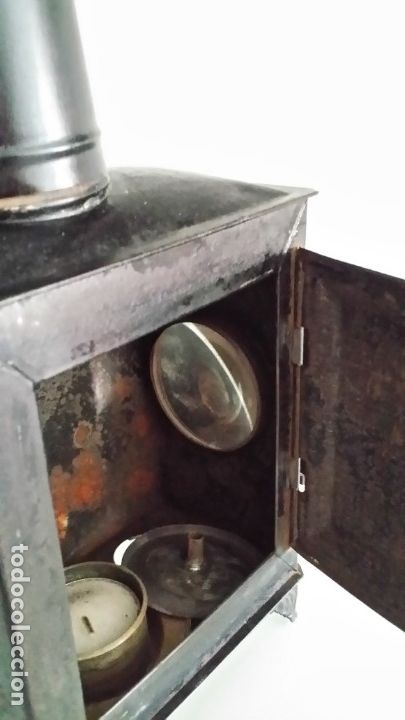 Antig&uuml;edades: Linterna m&aacute;gica, finales XIX, doble lente. - Foto 6