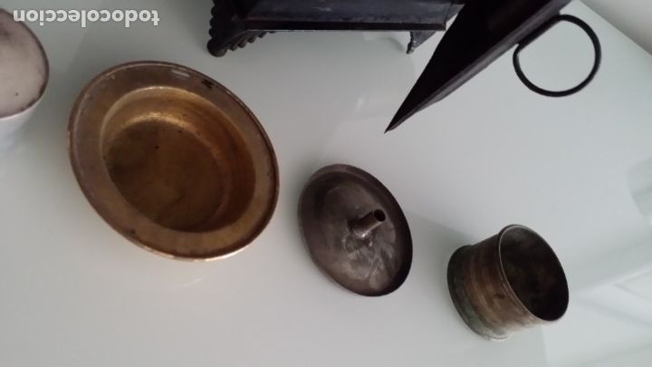Antig&uuml;edades: Linterna m&aacute;gica, finales XIX, doble lente. - Foto 3