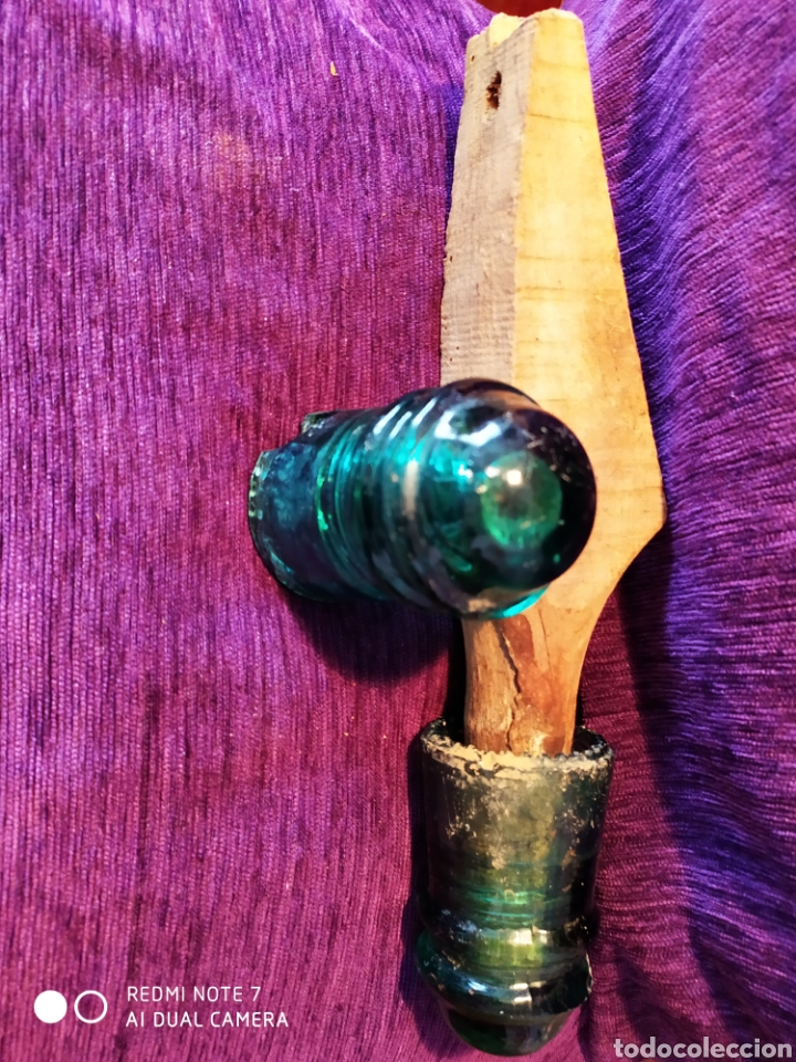 Antig&uuml;edades: DOS ANTIGUAS JICARAS CON POSTE ROSCA DE MADERA, DIF&Iacute;CILES, VER - Foto 3