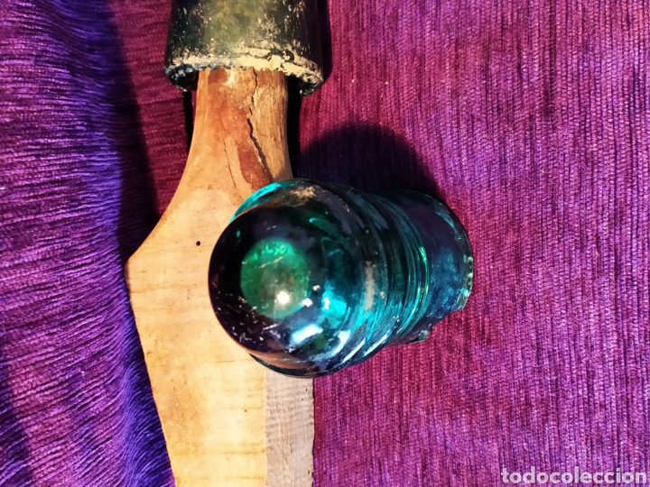 Antig&uuml;edades: DOS ANTIGUAS JICARAS CON POSTE ROSCA DE MADERA, DIF&Iacute;CILES, VER - Foto 4