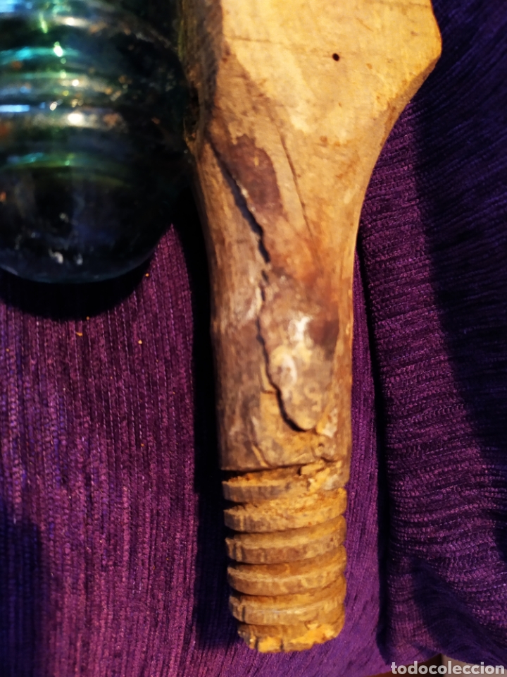 Antig&uuml;edades: DOS ANTIGUAS JICARAS CON POSTE ROSCA DE MADERA, DIF&Iacute;CILES, VER - Foto 7