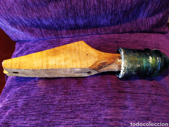 Antig&uuml;edades: DOS ANTIGUAS JICARAS CON POSTE ROSCA DE MADERA, DIF&Iacute;CILES, VER - Foto 11
