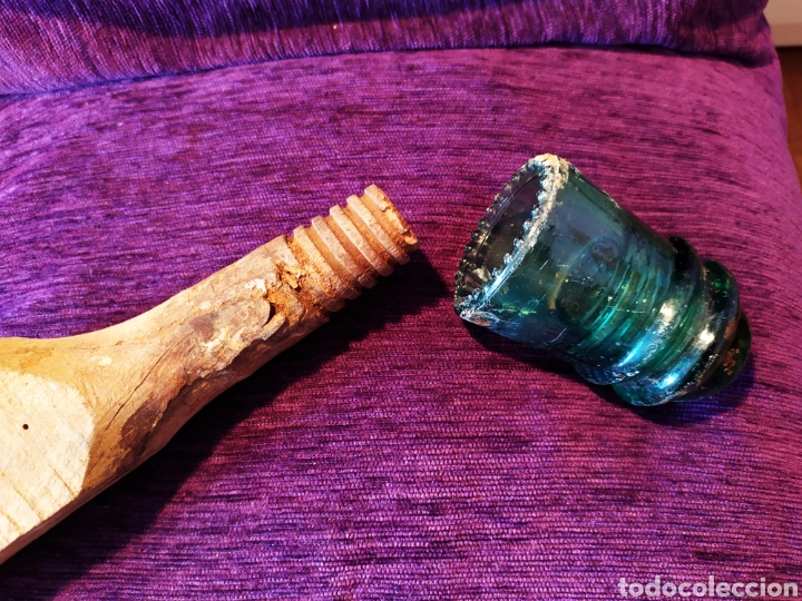Antig&uuml;edades: DOS ANTIGUAS JICARAS CON POSTE ROSCA DE MADERA, DIF&Iacute;CILES, VER - Foto 13