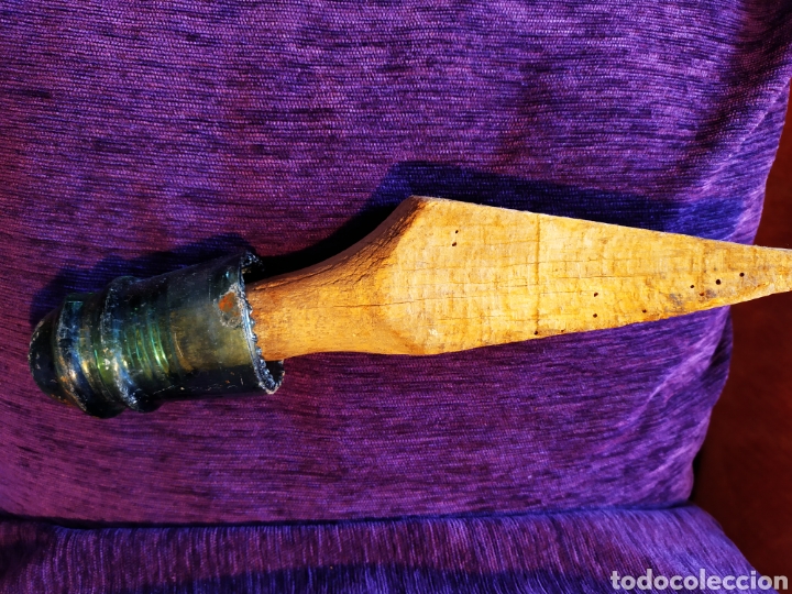 Antig&uuml;edades: DOS ANTIGUAS JICARAS CON POSTE ROSCA DE MADERA, DIF&Iacute;CILES, VER - Foto 15