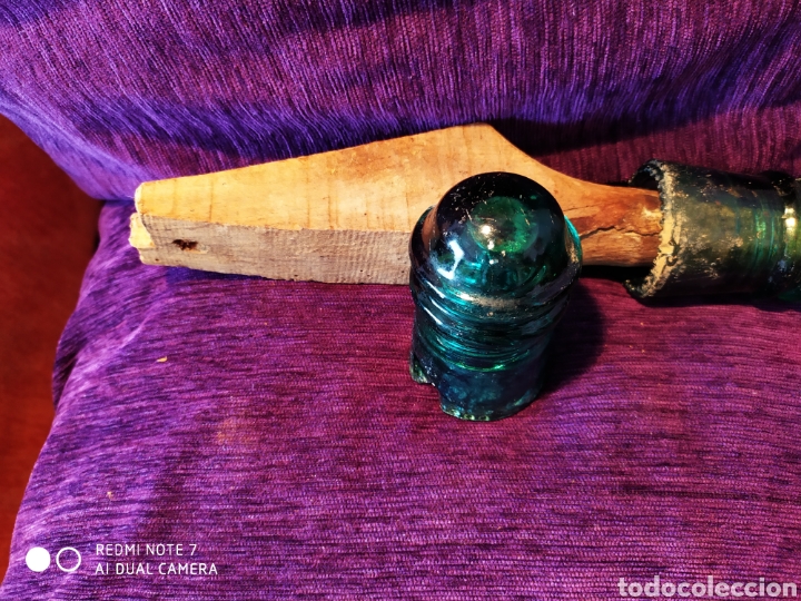 Antig&uuml;edades: DOS ANTIGUAS JICARAS CON POSTE ROSCA DE MADERA, DIF&Iacute;CILES, VER - Foto 1