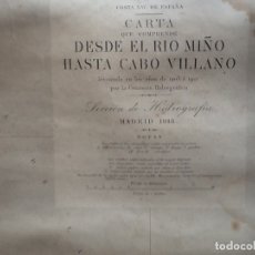 Antigüedades: CARTA NAVEGACION DESDE RIO MINYO HASTA CABO VILLANOVA. ANYO 1918. Lote 176571867
