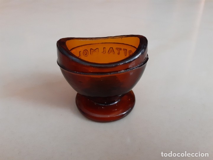 Antig&uuml;edades: Antiguo recipiente de cristal marca oftalmol - Foto 3
