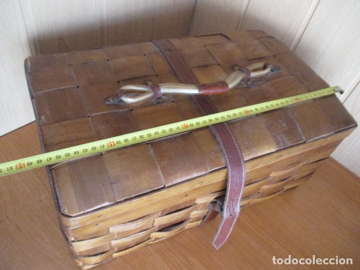 Antig&uuml;edades: CESTA O CANASTA DE PESCA EN MIMBRE - Foto 3