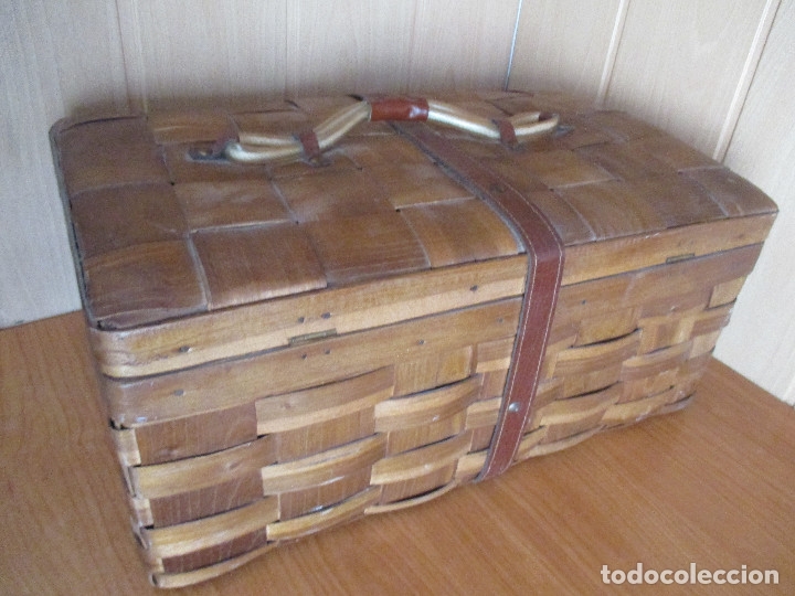 Antig&uuml;edades: CESTA O CANASTA DE PESCA EN MIMBRE - Foto 9