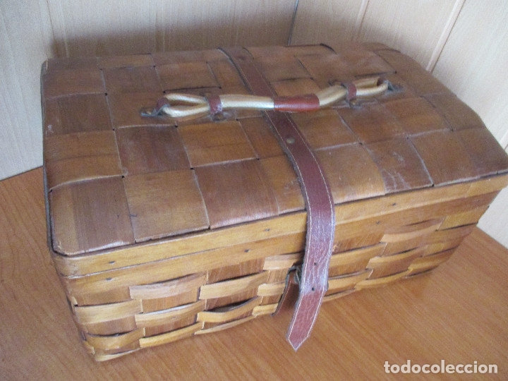 Antig&uuml;edades: CESTA O CANASTA DE PESCA EN MIMBRE - Foto 12