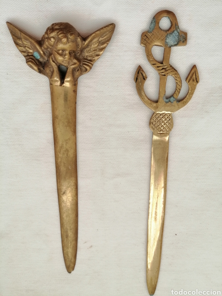 Antig&uuml;edades: Dos Abrecartas Antiguos Bronce. - Foto 1