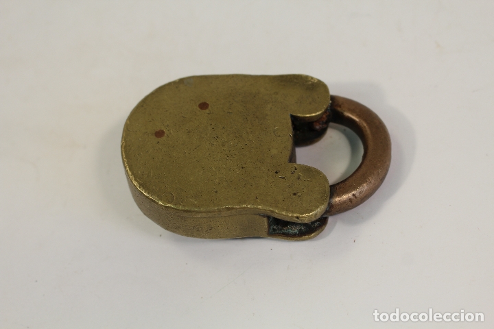 Antig&uuml;edades: candado de bronce antiguo pwd - Foto 3