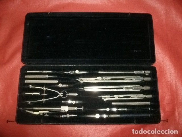 Antig&uuml;edades: CAJA DE COMP&Aacute;S/COMPASES ALEMANES PR&Auml;CISION (17 ELEMENTOS) - Foto 1