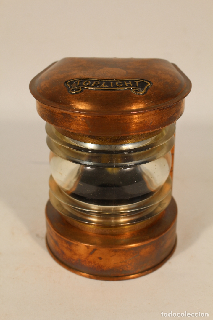 Antig&uuml;edades: lampara farol de barco toplicht - Foto 2