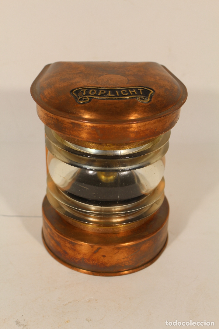 Antig&uuml;edades: lampara farol de barco toplicht - Foto 1