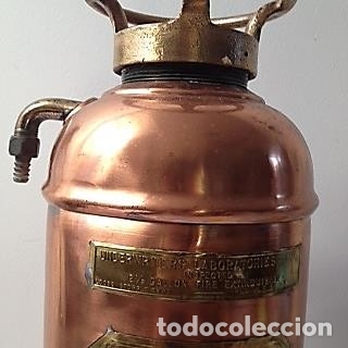 Antig&uuml;edades: SOBERBIO EXTINTOR DE BARCO 1925 usa Guardene - Foto 3