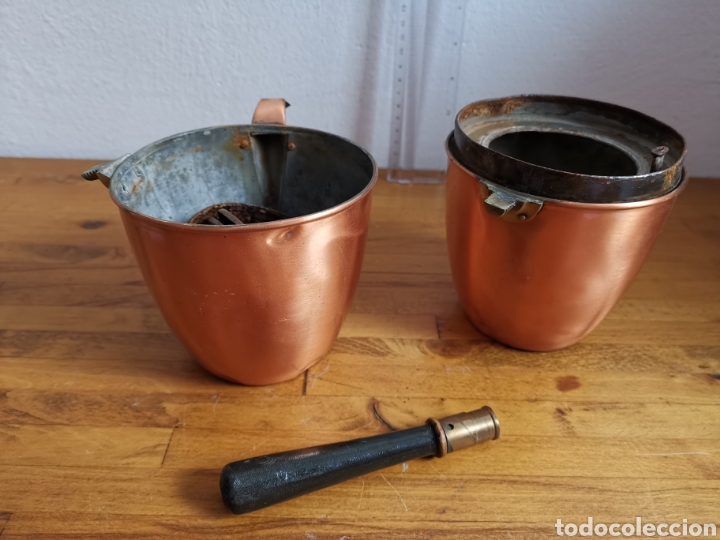 Antig&uuml;edades: Chocolatero de cobre antiguo. - Foto 10