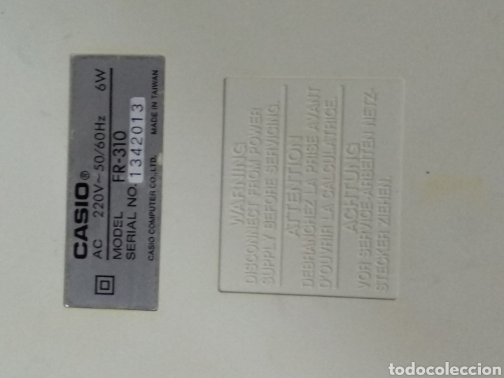 Antig&uuml;edades: CALCULADORA CASIO MODELO FR-310 - Foto 3