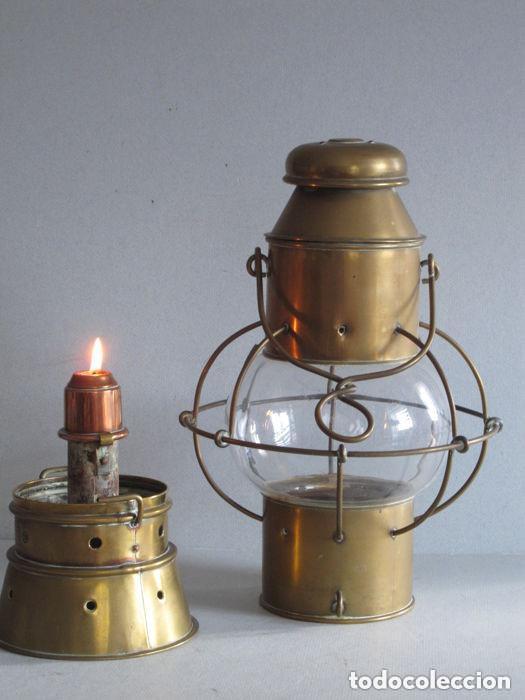 Antig&uuml;edades: Antiguo farol na&uacute;tico de tormenta, datado en 1.925 - Foto 4