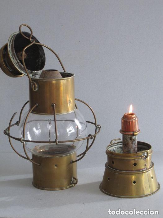Antig&uuml;edades: Antiguo farol na&uacute;tico de tormenta, datado en 1.925 - Foto 6