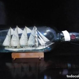 Barco Juan Sebastián Elcano en botella grande sellada. Agustin Blazquez - Jerez. Fecha: 05-70