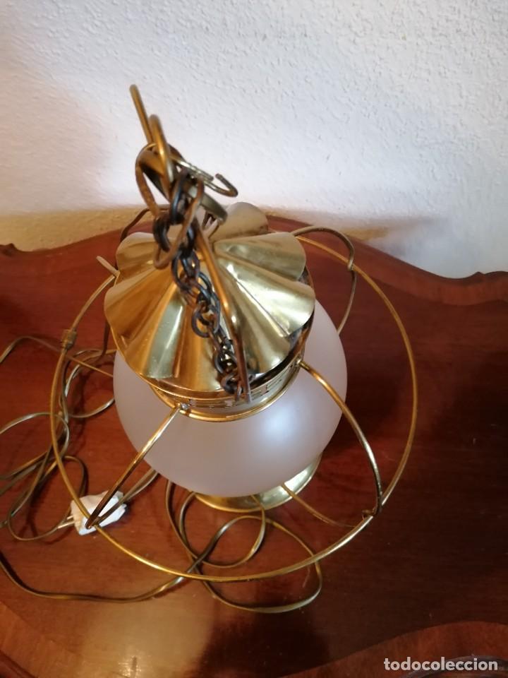 Antig&uuml;edades: FAROL MARINERO DE LATON - Foto 2