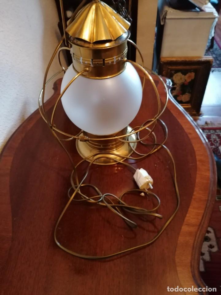 Antig&uuml;edades: FAROL MARINERO DE LATON - Foto 3