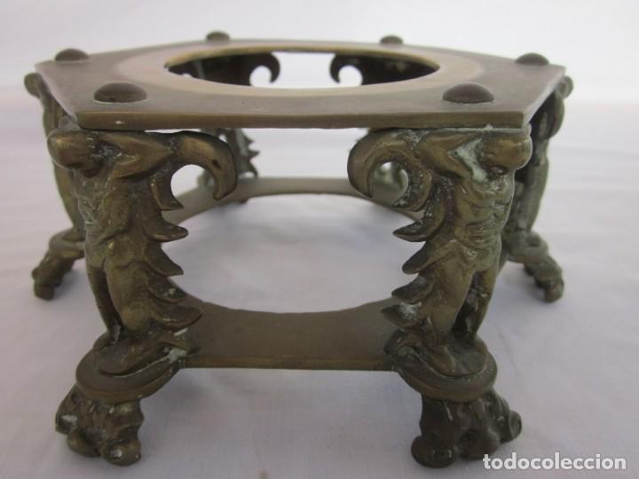 Antig&uuml;edades: ANTIGUA TETERA CON BASE DE BRONCE. - Foto 5