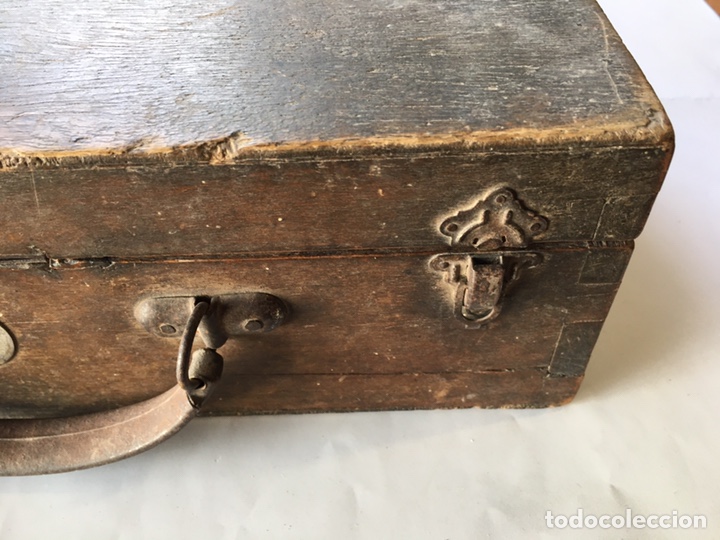 Antig&uuml;edades: CAJA DE MADERA DE BARBERO. - Foto 6