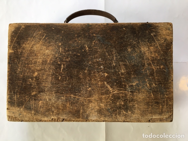 Antig&uuml;edades: CAJA DE MADERA DE BARBERO. - Foto 7