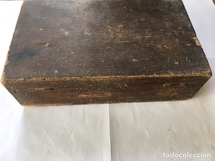 Antig&uuml;edades: CAJA DE MADERA DE BARBERO. - Foto 9