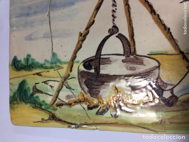 Antig&uuml;edades: Azulejo antiguo con escena natural - Foto 1