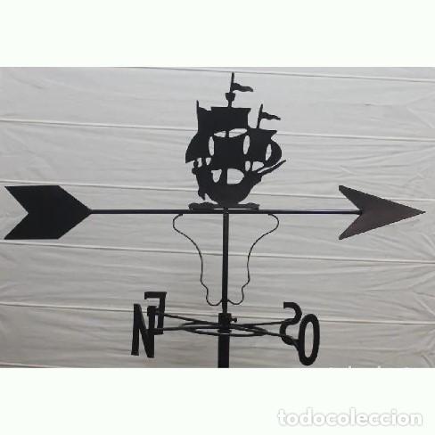 Antig&uuml;edades: Veleta barco con poste y puntos cardinales