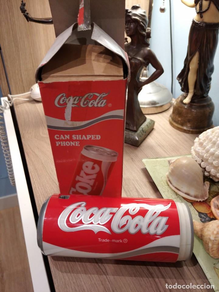 Tel&eacute;fonos: Lata de Coca Cola -Coke- convertida en telefono, y funciona, 1985. - Foto 1
