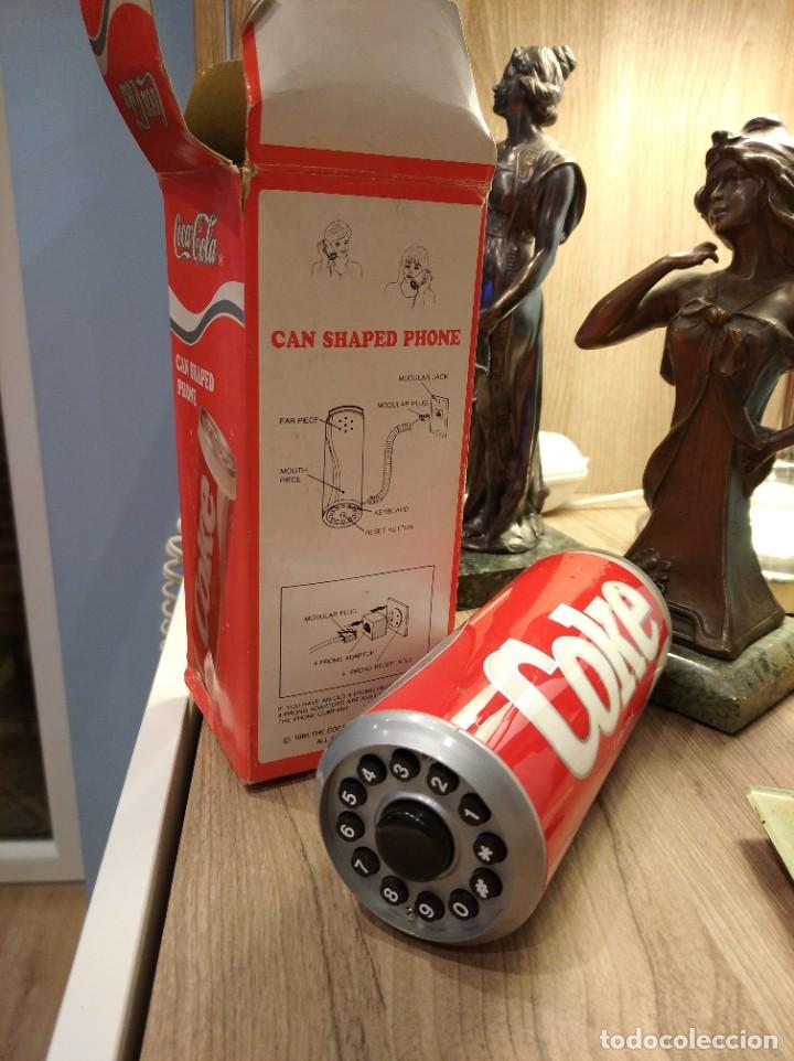 Tel&eacute;fonos: Lata de Coca Cola -Coke- convertida en telefono, y funciona, 1985. - Foto 2