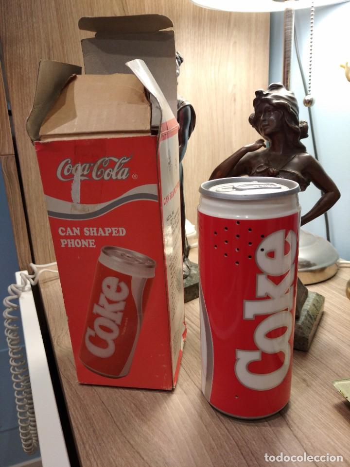 Tel&eacute;fonos: Lata de Coca Cola -Coke- convertida en telefono, y funciona, 1985. - Foto 3