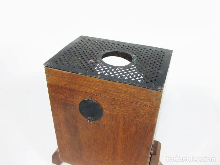 Antig&uuml;edades: Caja de aparato cient&iacute;fico o reloj en caoba. - Foto 2