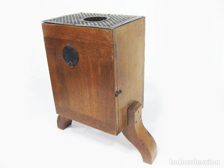 Antig&uuml;edades: Caja de aparato cient&iacute;fico o reloj en caoba. - Foto 3