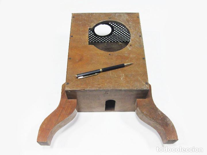 Antig&uuml;edades: Caja de aparato cient&iacute;fico o reloj en caoba. - Foto 7