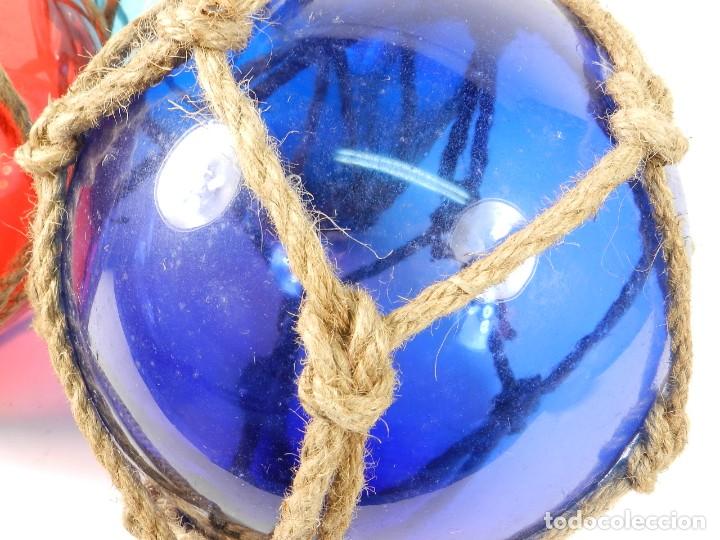 Antig&uuml;edades: LOTE 3 BOYAS DE CRISTAL SOPLADO - Foto 5